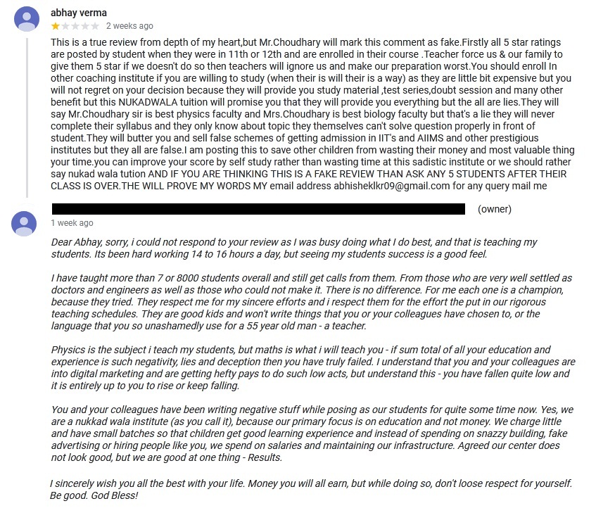 Fake Negative Review