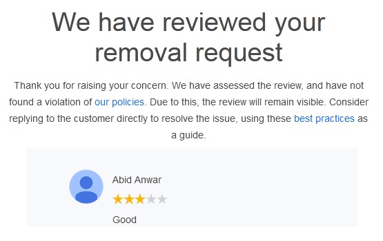 Google Reviews Feedback